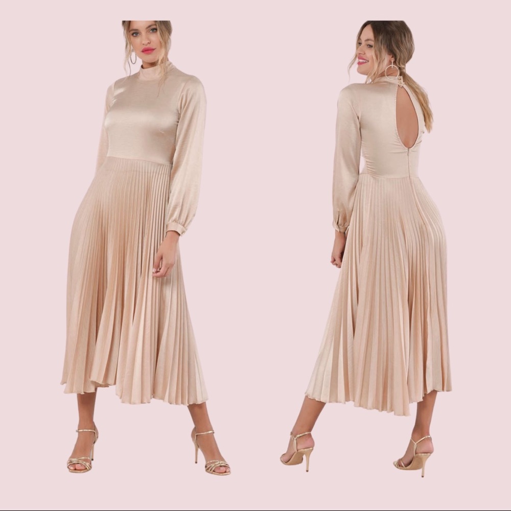 Gold Pleated Dress
